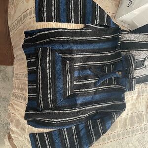 Earth Ragz Baja Hoodie in Blue, Black & White